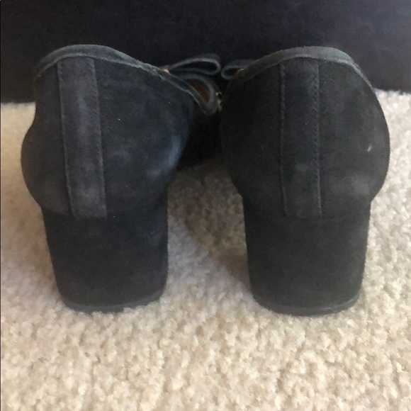 Sued pumps with block heels - Picture 3 of 4